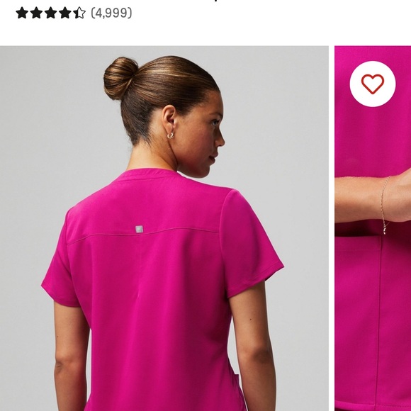 Fabletics Hibiscus Pink 2-Pocket Top and High-Rise Jogger Scrub set - Picture 5 of 5